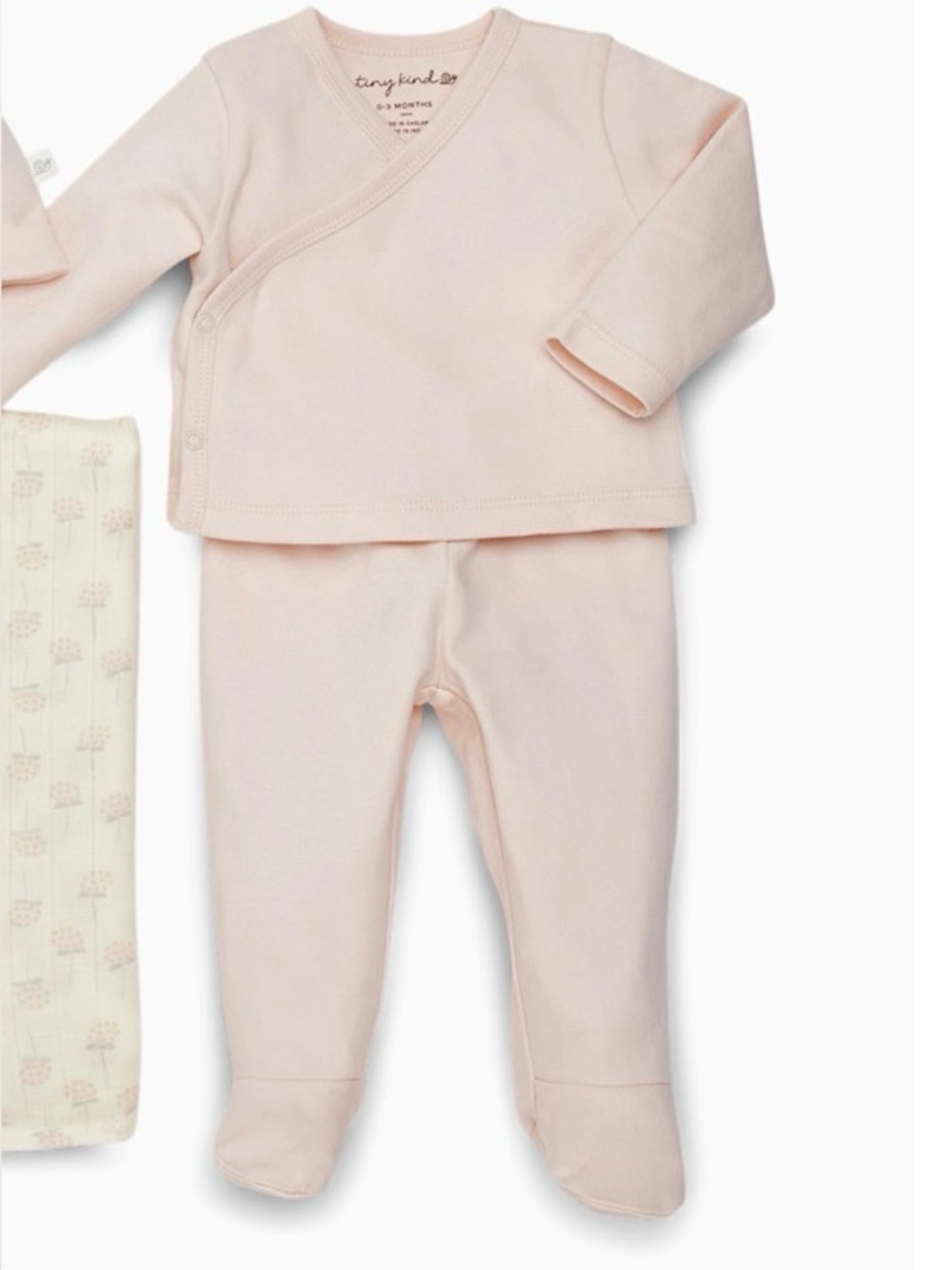 Organic Light Pink Baby Pajama Set with Footed Pants